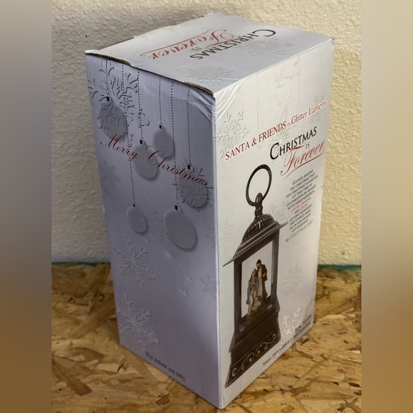 Christmas Is Forever 10.5” Santa & Friends Glitter Lantern - Picture 3 of 5